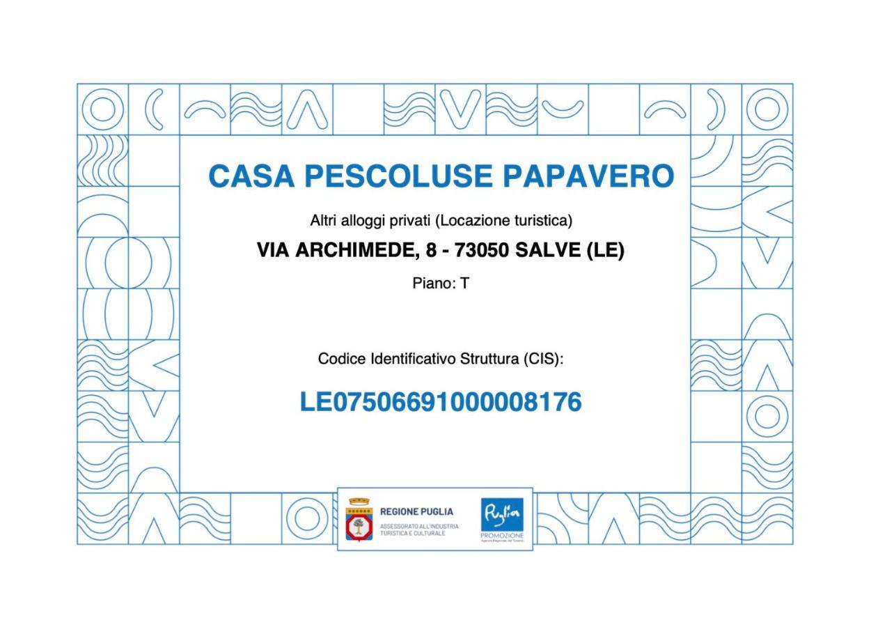 Casa Pescoluse 50M Dal Mare Leilighet Marina Di Pescoluse Eksteriør bilde